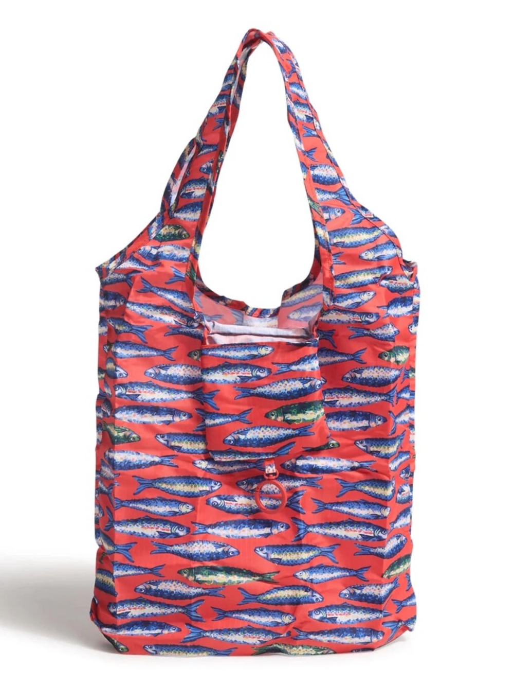 New Vera Bradley Packable Reusable Tote Bag Charm Fish Tale Ripstop Fabric NWT